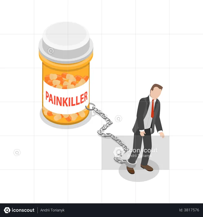 Painkiller addiction  Illustration