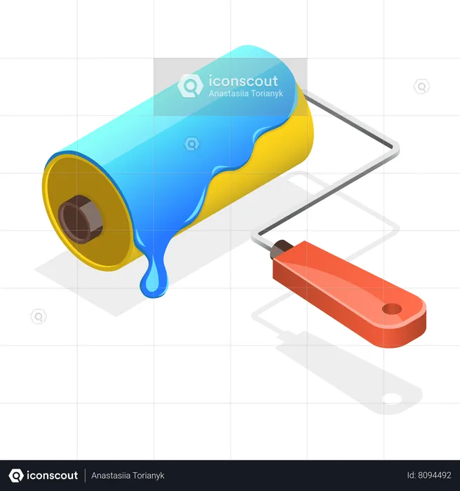 Paint Roller and Home Renovation  Illustration