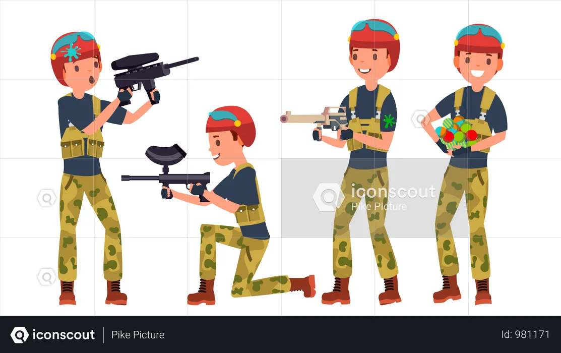 Paintball Player  Illustration