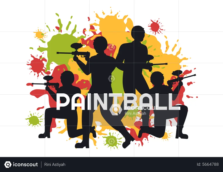 Paintball players  Illustration