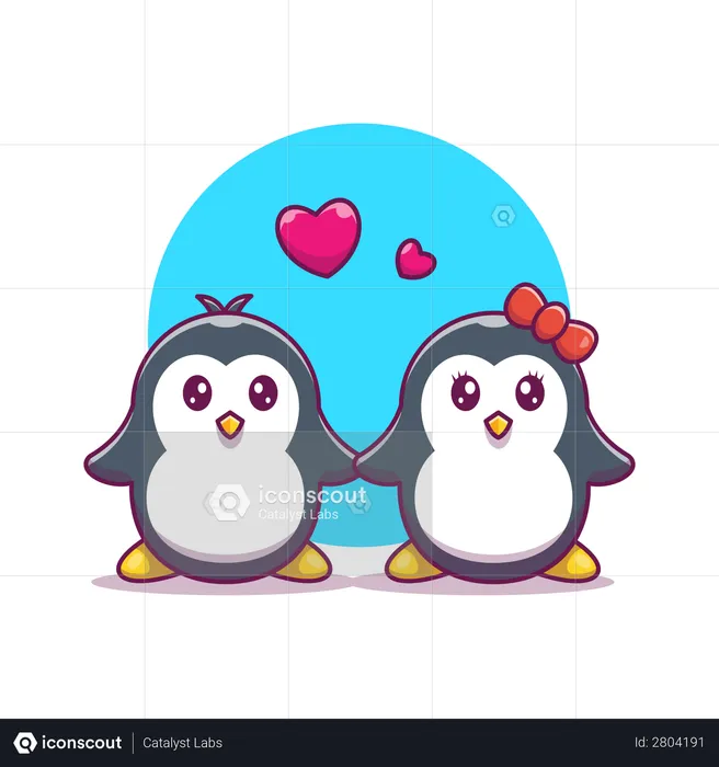 Pair of penguins  Illustration