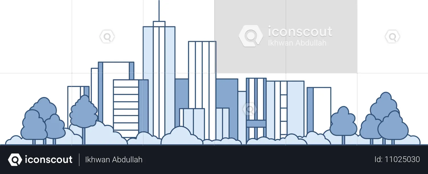 Paisaje urbano Rascacielos Edificio Paisaje en la ciudad  Ilustración