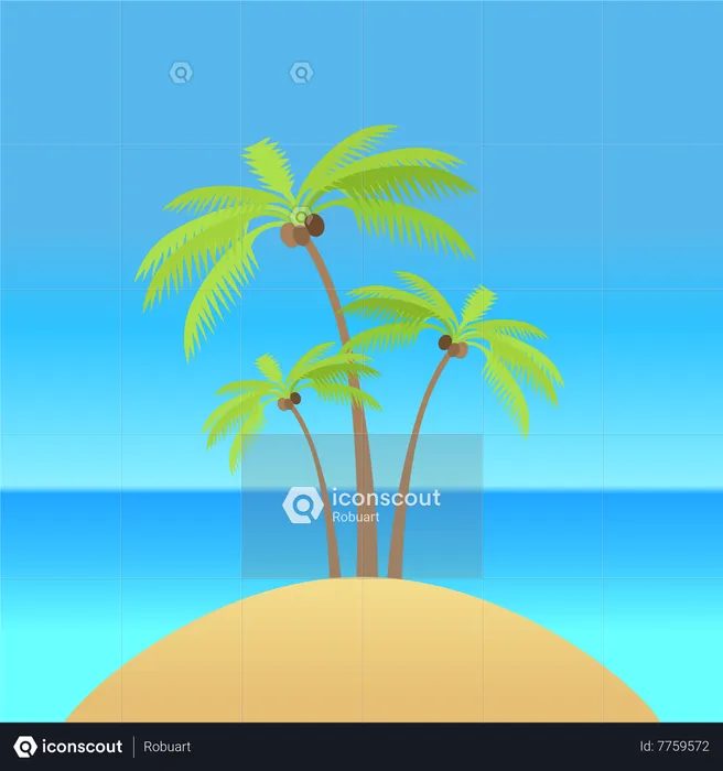 Palm Tree with Coconut  Illustration