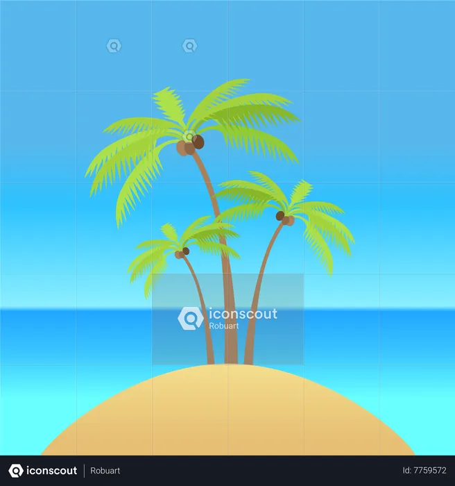 Palmera con Coco  Ilustración