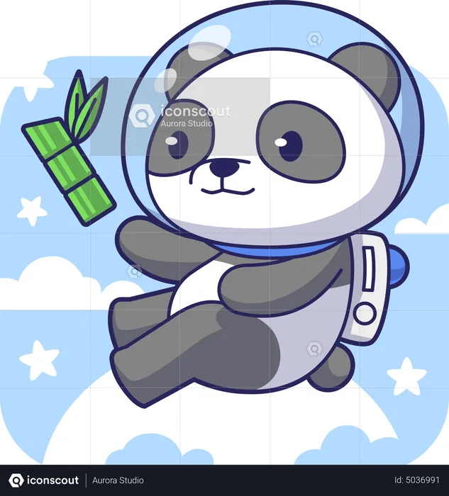 Astronauta panda  Ilustración