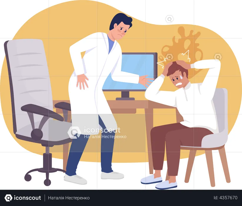 Panic attack at clinic  Illustration