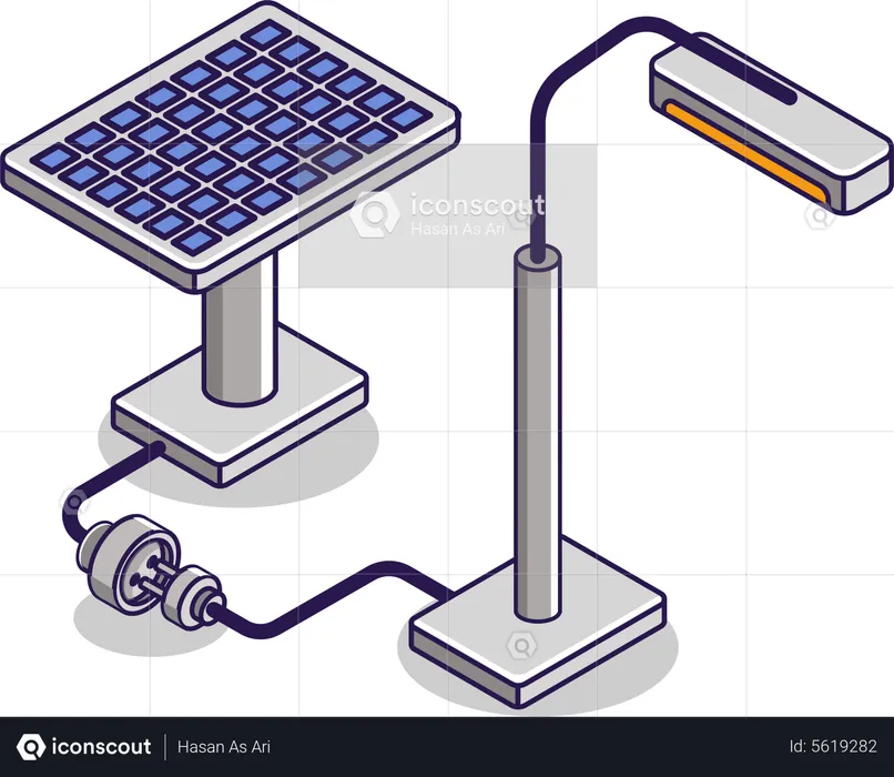 L'énergie électrique des panneaux solaires pour le monde  Illustration