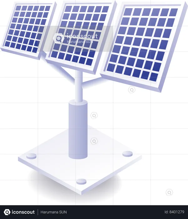 Panneaux solaires consommant de la lumière solaire  Illustration