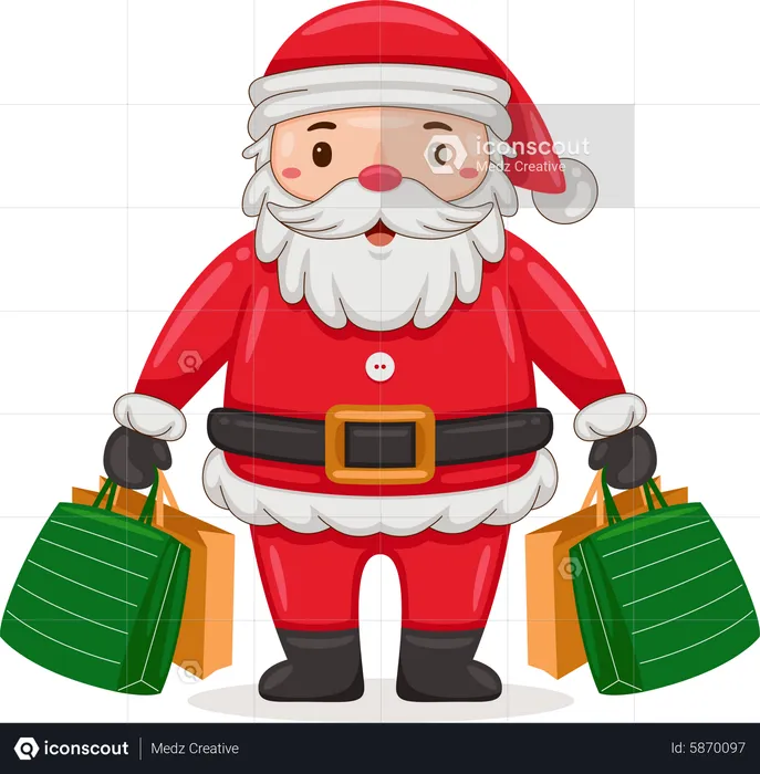 Santa claus entrega regalo de navidad  Ilustración