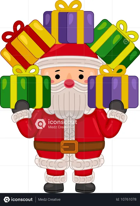 Santa claus con regalos  Ilustración