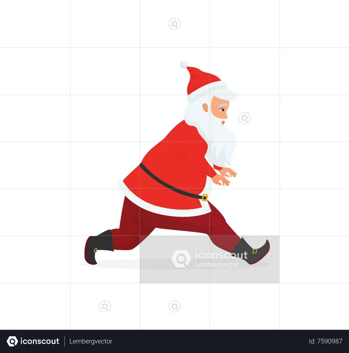 Papai Noel correndo  Ilustração