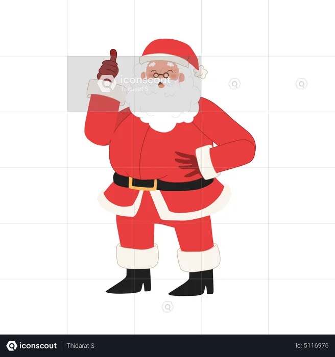 Papai Noel está fazendo sinal de positivo  Ilustração