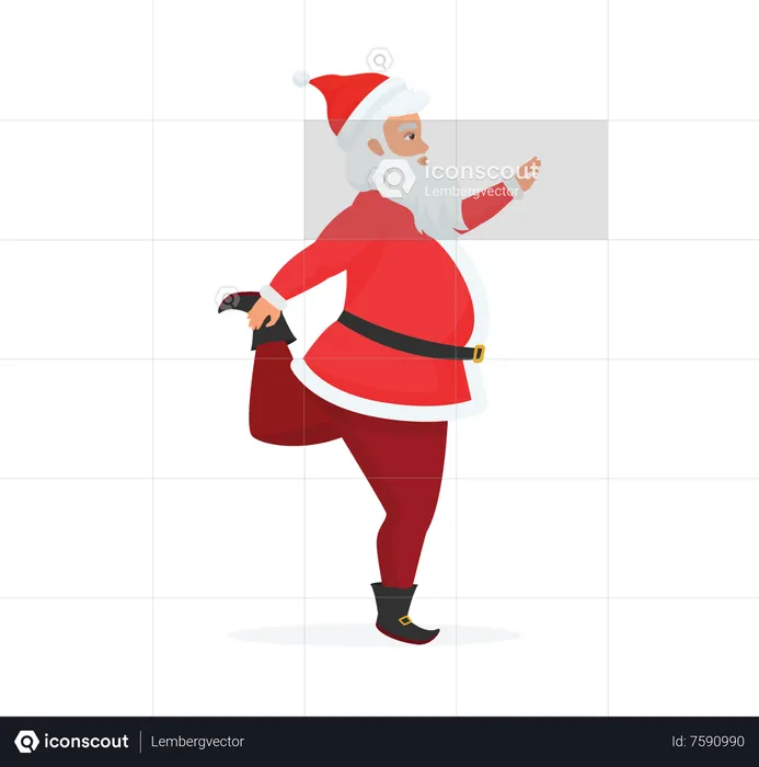 Papai Noel fazendo aquecimento  Ilustração