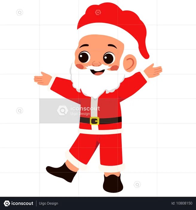 O menino do Papai Noel feliz  Ilustração