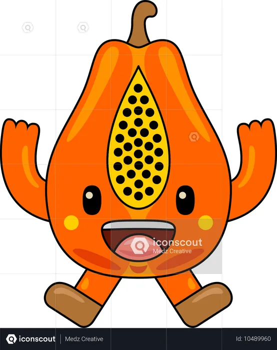 Papaya Mascot  Illustration