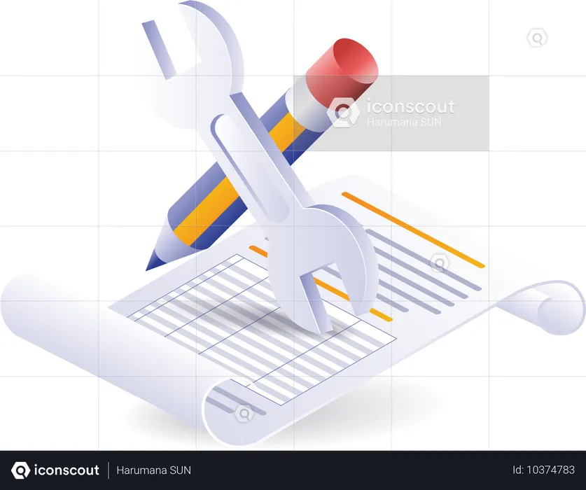 Paper registration form data  Illustration