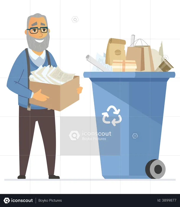 Paper waste for recycling  Illustration