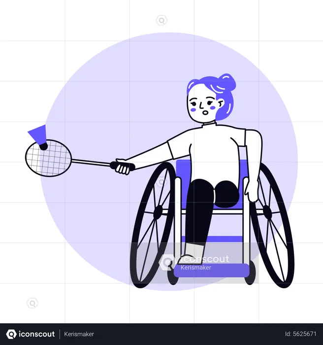 Paralympic Badminton Player  Illustration