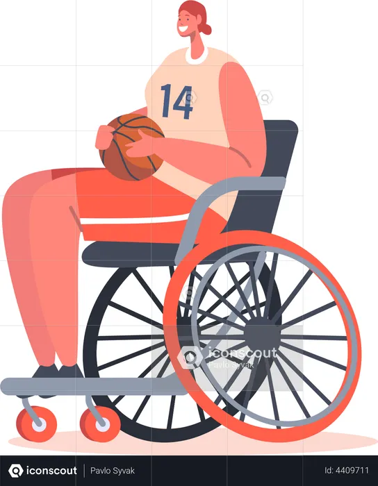 Paralympic Wheelchair Basketball Player  Illustration