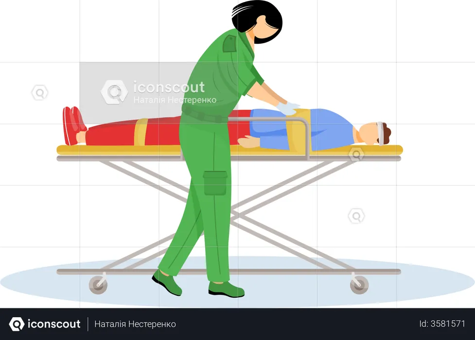 Paramedic giving first aid  Illustration