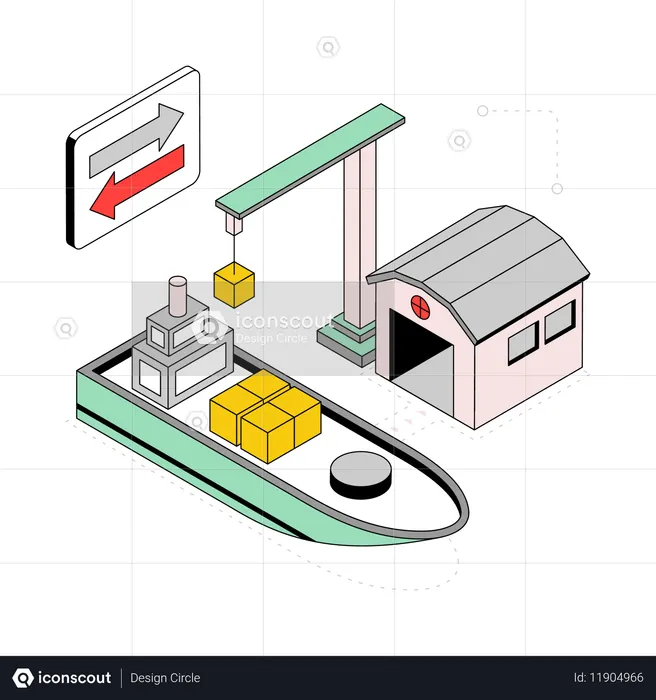 Parcel Loading On Truck  Illustration