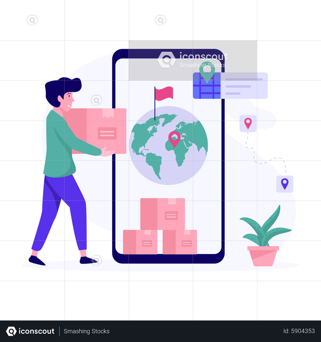 Best Premium Parcel Tracking Illustration download in PNG & Vector format