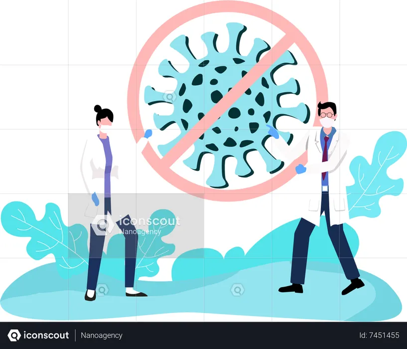 Pare o coronavírus  Ilustração