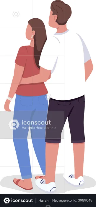 Pareja abrazándose  Ilustración