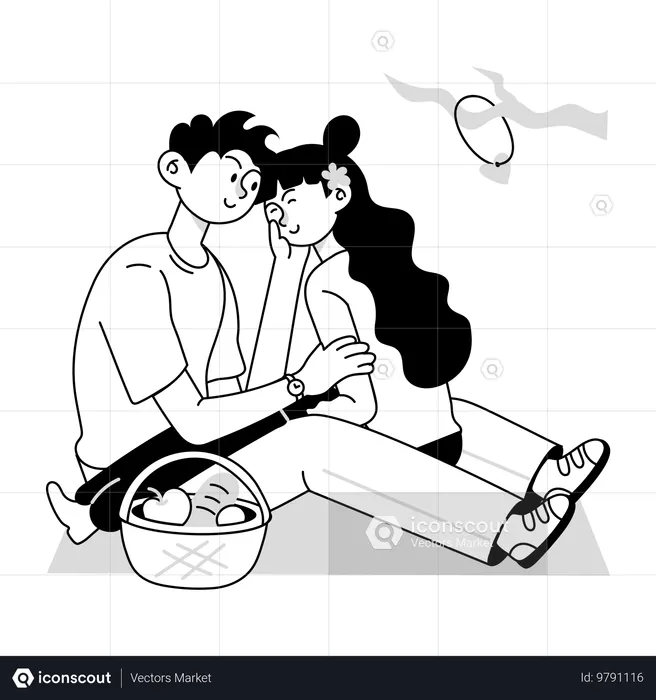 Pareja amándose  Ilustración