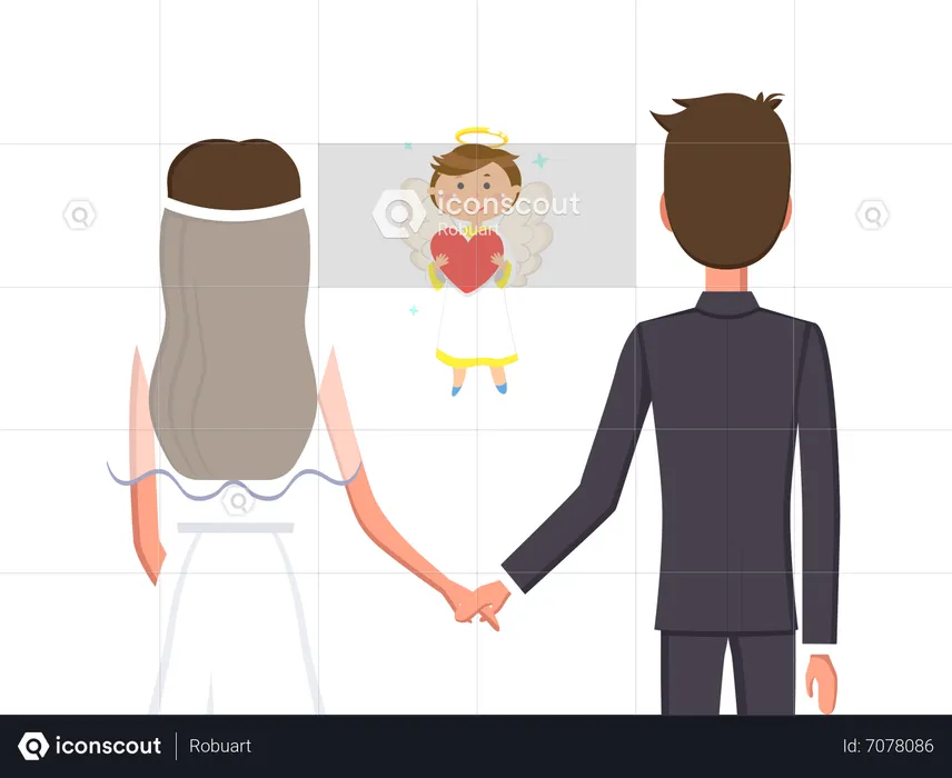 Boda De Pareja  Ilustración