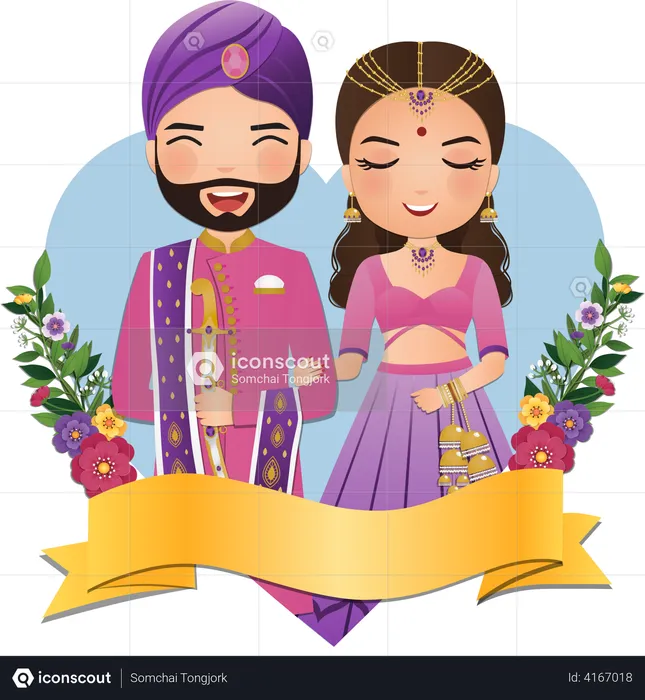 Pareja de boda  Ilustración