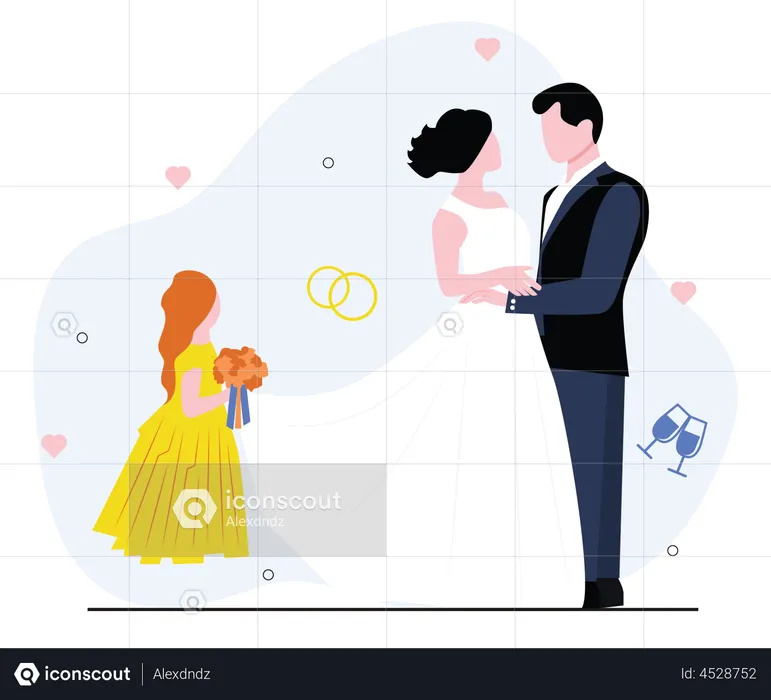 Pareja de boda  Ilustración