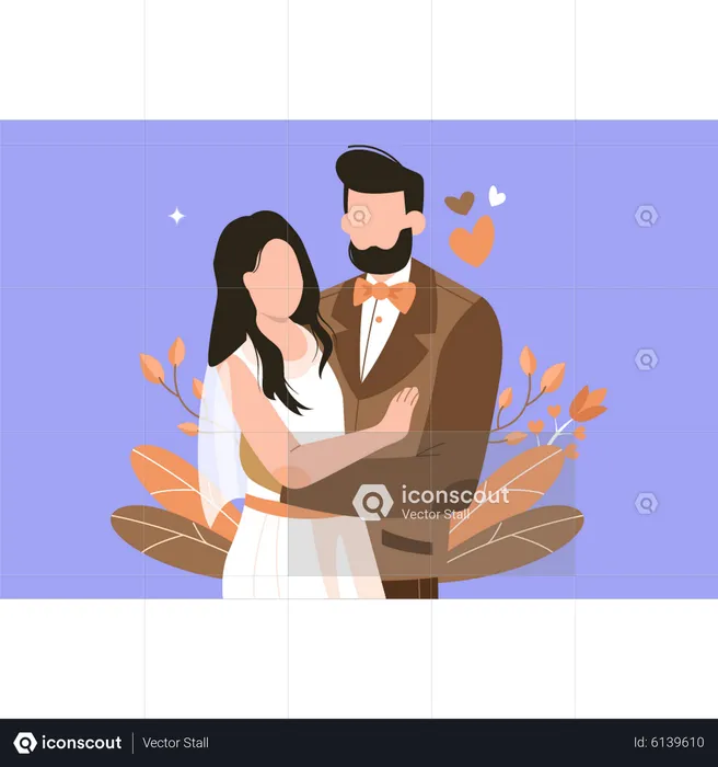 Pareja de boda  Ilustración