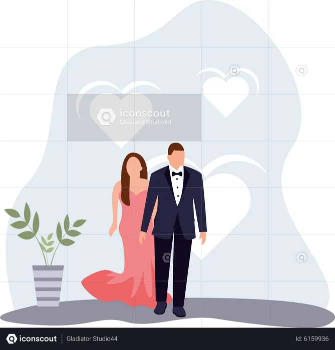 Pareja de boda  Ilustración