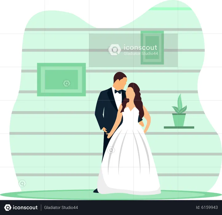 Pareja de boda  Ilustración