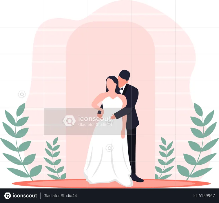 Pareja de boda  Ilustración