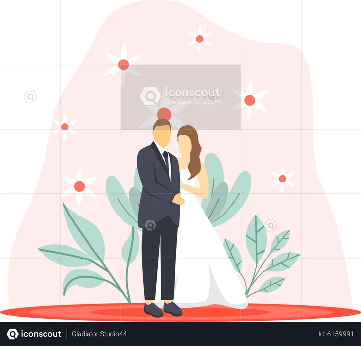 Pareja de boda  Ilustración