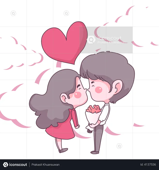 Pareja enamorada  Ilustración