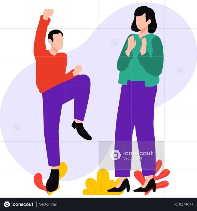 Pareja esta bailando  Ilustración