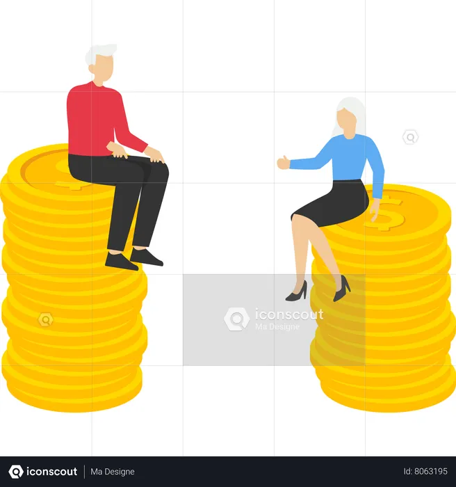 Financiación empresarial de planes de jubilación y parejas mayores  Ilustración