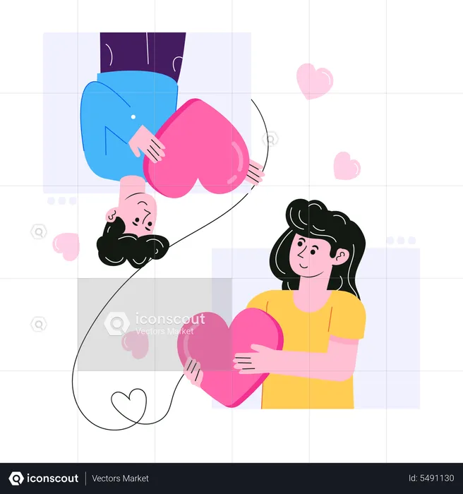 Pareja de san valentín  Ilustración