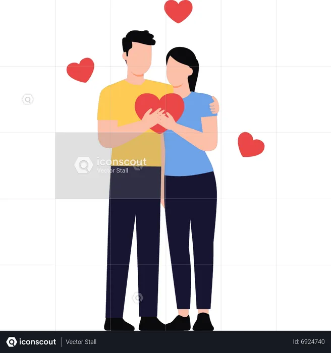 La pareja se ama  Ilustración