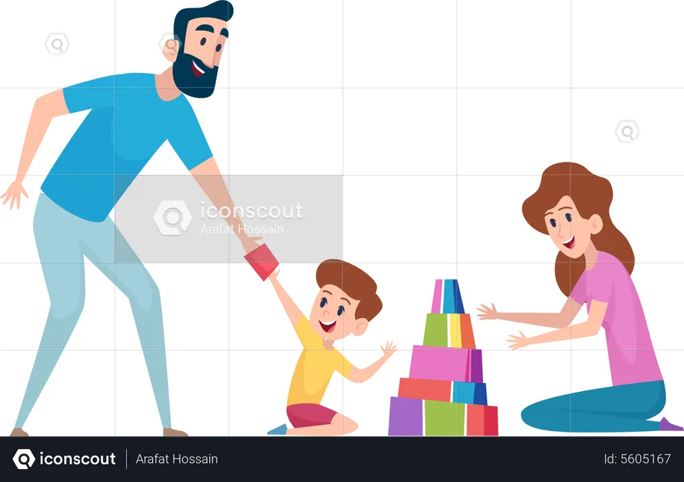 Parent playing with kid  Illustration