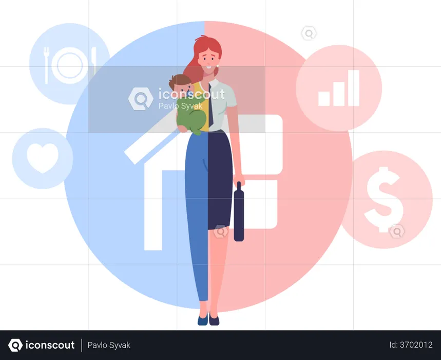 Parent Responsibilities and Career  Illustration