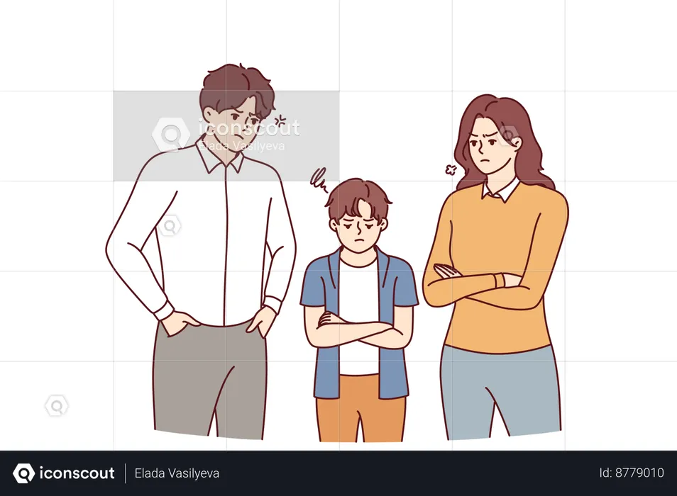 Parents are scolding to child  Illustration