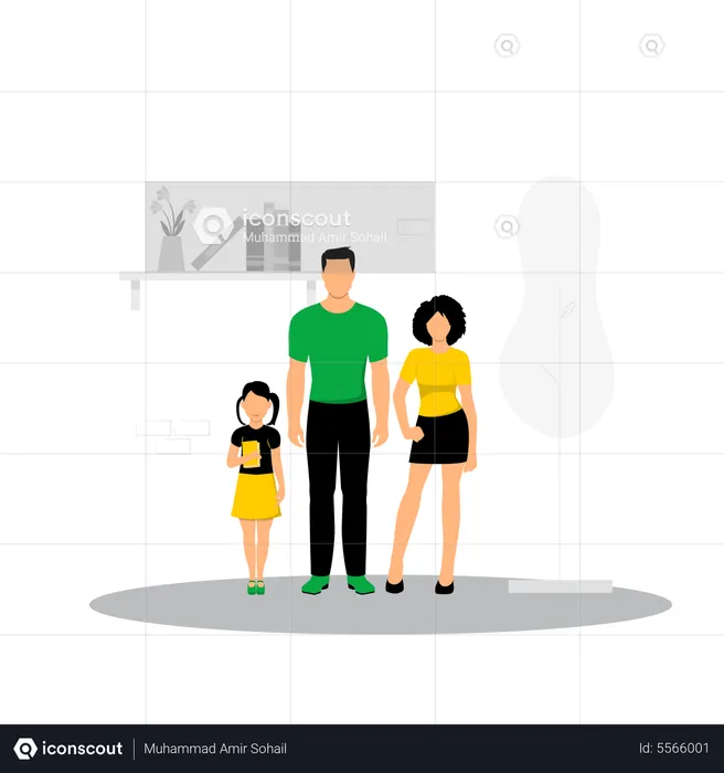 Parents avec enfant  Illustration