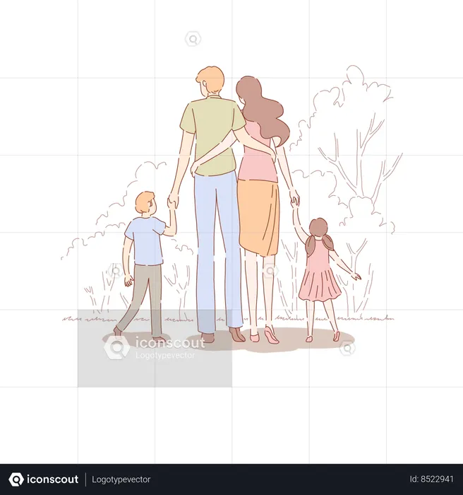 Parents avec enfants  Illustration