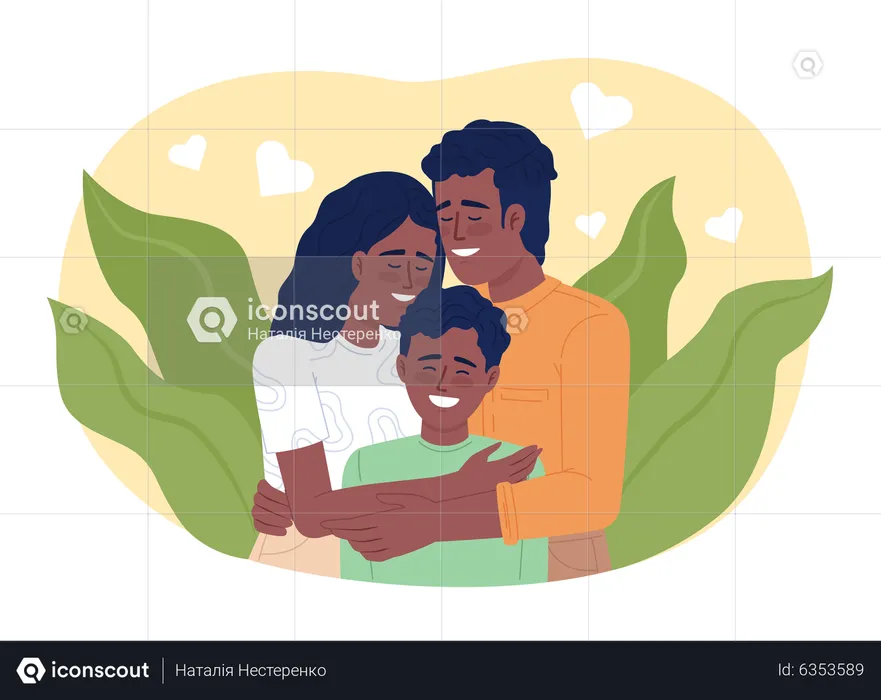 Parents bonding with child  Illustration