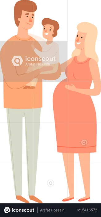 Parents holding kid  Illustration