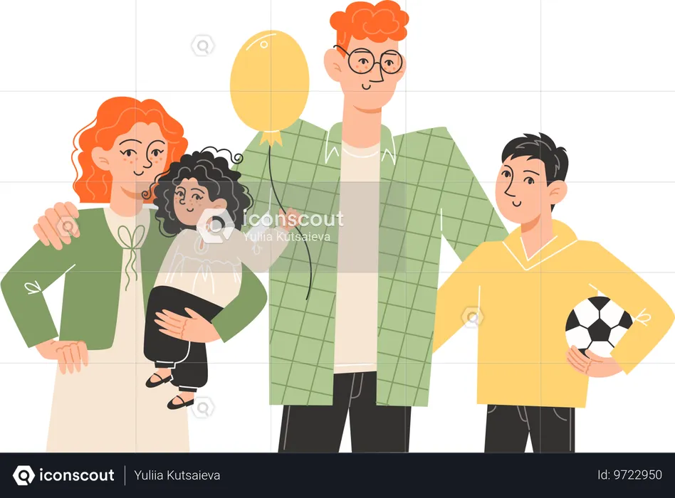 Parents with children  Illustration